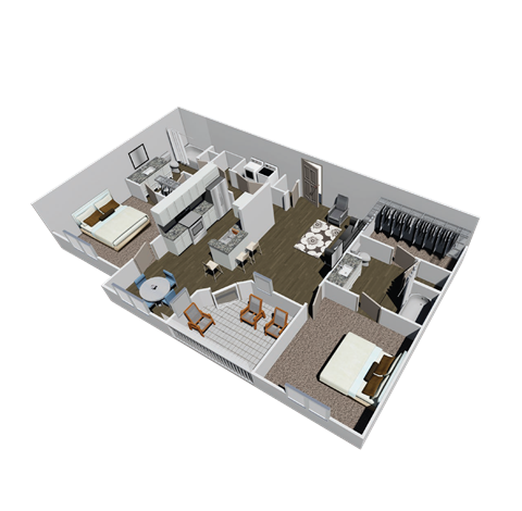 2 bedroom 2 bathroom floorplan